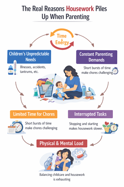 육아 중 집안일이 밀리는 진짜 이유 구조 설명 이미지